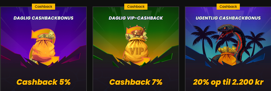 Dagligt cashback på 5 % vist i kontoen