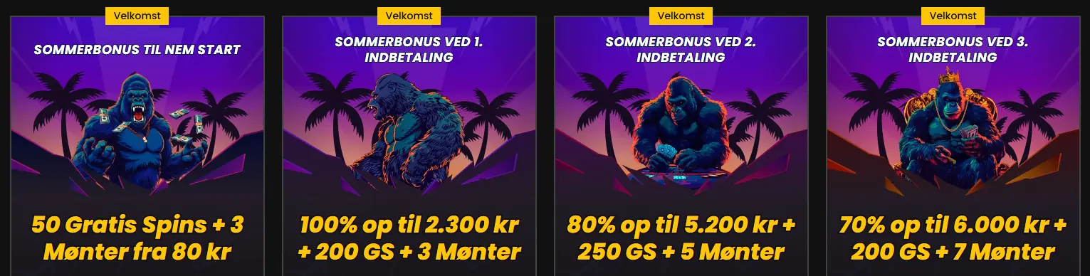 Sommerkampagnen med velkomstbonus og free spins